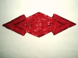 Red Arrow 9.25" Beaded Applique  K8396