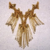 Gold Collar 8.5"  Sequin Beaded Applique 0181