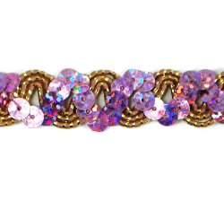 E6176 Pink Holographic Ric Rac Sequin Sewing Craft Trim 5/8"