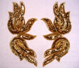 Gold Mirror Pair Sequin Beaded Appliques 0202