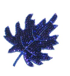 E182 Purple Maple Leaf Sequin Applique 5.5"