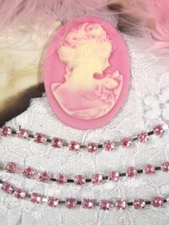 E2534  Light Pink Rose Elegant Rhinestone Chain Sewing Trim 1/8"