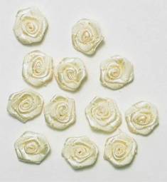 E4503  Bridal Flower Appliques Ivory Set of ( 12 ) Floral Rose 1/2"