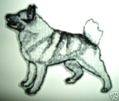 L  Gray Sheperd Dog Embroidered Applique 2.5"