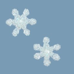 E774 Snowflake Appliques (Set of 2) Crystal AB Sequin Beaded  1.5"