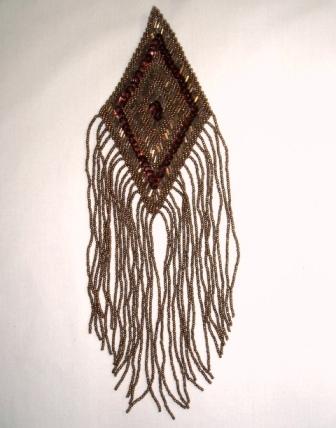 K8105 Bronze  Epaulet 10.5" Sequin Beaded Applique