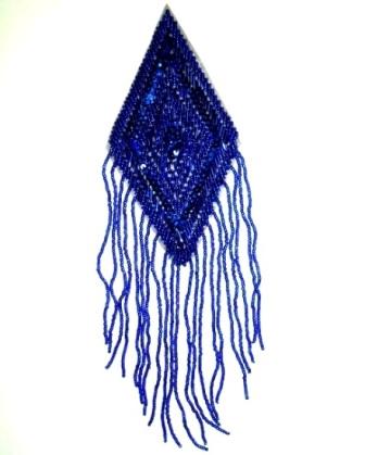 K8105 Royal Blue Epaulet 10.5" Sequin Beaded Applique