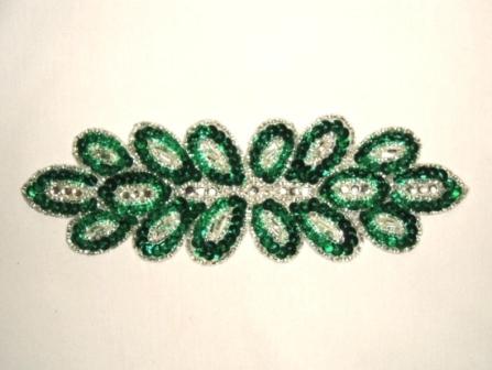 K8122  Kelly Green 7.75" Sequin Beaded Applique