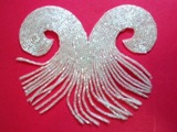 Crystal Curl Beaded Applique  k8384