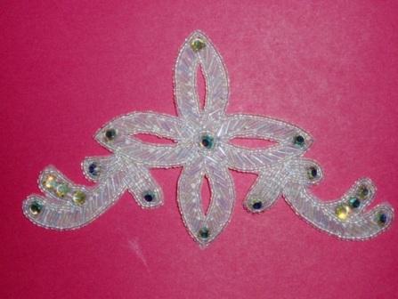 K8394 Crystal Jewel Designer Beaded Applique 5.25"