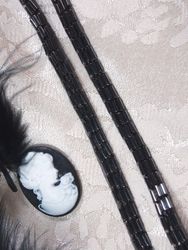 T8404  Gunmetal Beaded Trim 1/4"