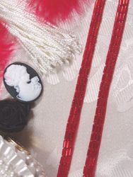 T8404  Red Beaded Trim 1/4"