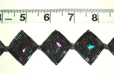 T8509  Black AB Diamond Beaded Trim