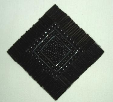 K8629 Black Diamond Square 3.25" Beaded Applique