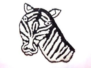 K8755  Safari Zebra Beaded Sequin Applique 6"