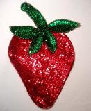 Strawberry Lg 9" Sequin Beaded Applique K8865