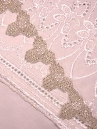 T8867  Silver Pearl Beaded Trim 1"