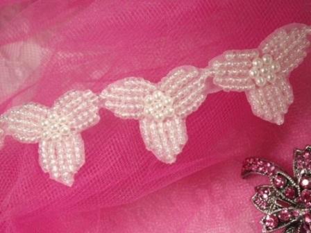 T8867  Crystal Pearl Beaded Trim 1"