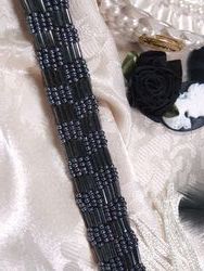T8869  Gunmetal Beaded Trim .75"