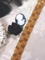T8869  Gold Beaded Trim .75"