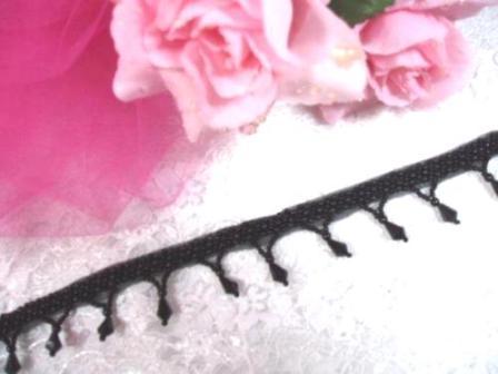 T8870 Black Beaded Fringe Sewing Trim