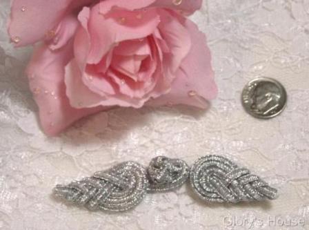 0252  Silver Pineapple Frog Button Closure 3.75"