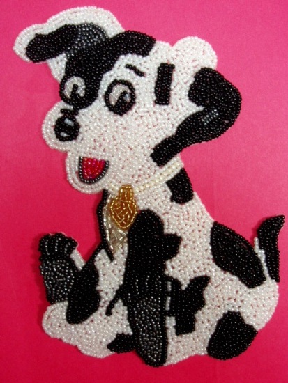 Dalmation Dog Sequin Beaded Applique K9303