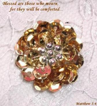 A0211F  Gold Floral Sequin Beaded Applique 1.25"