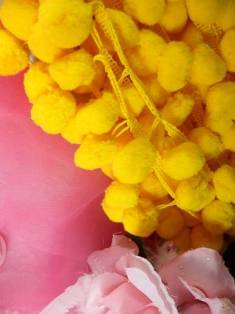 C850470  Yellow Pom Pom Sewing Fringe Trim 1.5"