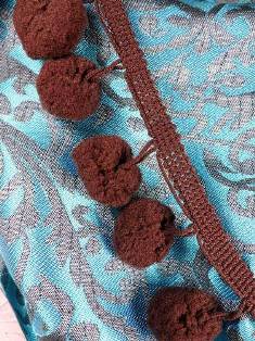 C850470  Brown Pom Pom Sewing Fringe Trim 1.5"