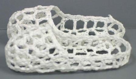 D48519  White Crochet Slippers