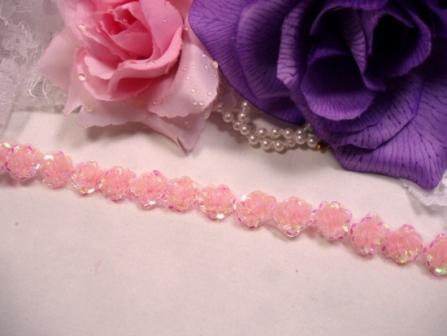 0248  Pink Sequin Floral Trim 1/2"