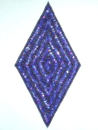 K8385  Lavender AB Diamond  Beaded Sequin Applique 5.5"
