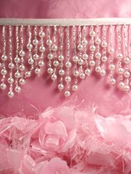 T30  White Beaded Fringe Trim 3.5"