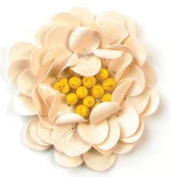 E249 Beige Floral Sequin Beaded Applique Flower  2