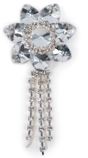 EFA211 Crystal Victorian Flower Rhinestone Brooch