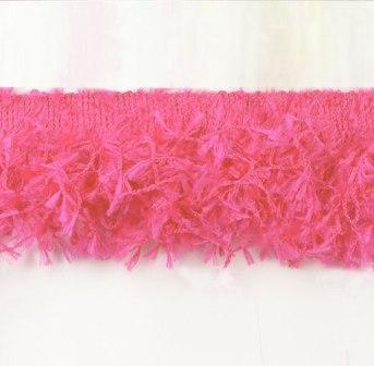 E2585I  REMNANT 32" Fuchsia Hairy Gimp Fringe Sewing Trim