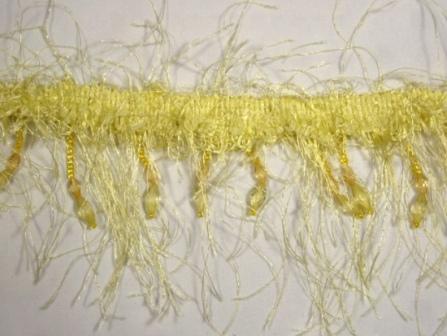 E2664  Lt. Yellow Beaded Eyelash Gimp Fringe Trim