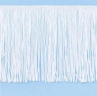 E4428 White Chainette Fringe Trim 6"