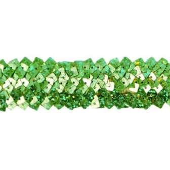 E4568  Lime Green Stretch Starlight Sequin Trim