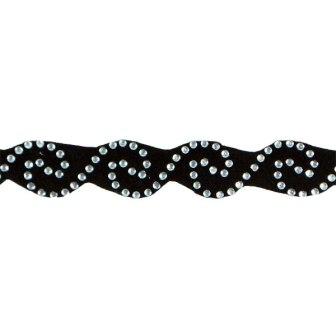 E4578 Black Scroll Crystal Rhinestone Trim 5/8"