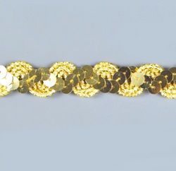 E6119  Gold Ric Rac Sequin Sewing Craft Trim 5/8"