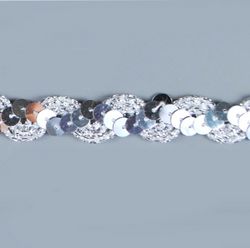 E6119  Silver Ric Rac Sequin Sewing Craft Trim 5/8"
