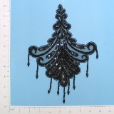 Black Venise Lace Sequin Applique E142
