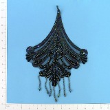 Black Iris 12" Venise Lace Sequin Applique E143