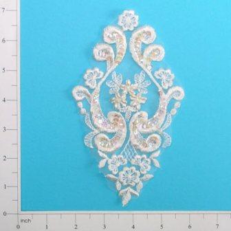 E2707 Ivory Venise Lace 7.25" Sequin Applique