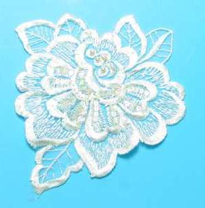 E2708 (Right)  Ivory Venice Lace Floral Applique 6"