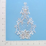 White Venise Lace 6" Sequin Applique  E2709