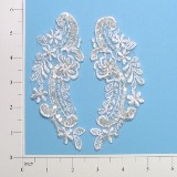 White Venise Lace 5.5" Sequin Applique  E2715