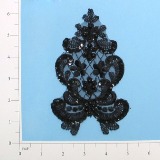Black Venise Lace 6" Sequin Applique  E2731